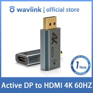 Wavlink Active Displayport to HDMI Adapter 4K at 60Hz, WAVLINK DP Male to HDMI Female Active Converter DisplayPort 1.2 Signal into HDMI 2.0 Output, Support 4K&amp;2K at 60Hz/4K&amp;2K at 30Hz/1080p for HDTV, Monitor, Projector