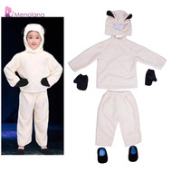[Menolana] Hooded Kids Sheep Costume White Lamb Fancy Dress Stage Show Performance Clothes for Carni