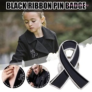 JEROMY Black Ribbon Pin, Melanoma Cancer Skin Cancer Funeral Ribbon Badge Brooch, Simple Vintage Awa