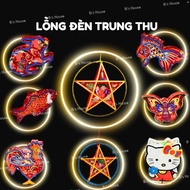 Mini Glass Paper Lantern, Plastic Frame, Led Light Available, Many Models - Mid-Autumn Festival Lant