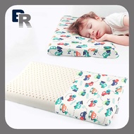 100% Natural Latex Baby Bedding Sleeping Pillow Two Sizes Soft Ergonomic Design Baby Head Neck Guard Cartoon Kids Pillow 12 Colors