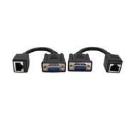 DB9 RS232 to RJ45 Extender Adapter, DB9 9-Pin Serial Port Male to RJ45 Cable CAT5 CAT6 Ethernet LAN
