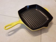 LE CREUSET方形鑄鐵烤盤 黃色26cm