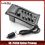 【Sleek】 4 Band Acoustic Guitar Eq Preamp Equalizer Eq 7545r Pickup Amplifier 6.5mm Output