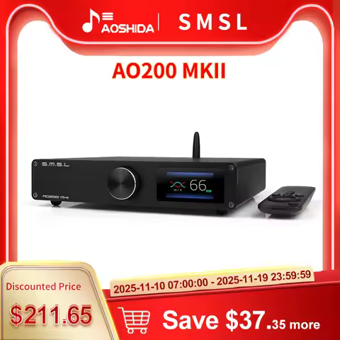 SMSL AO200 MKII HIFI Digital AMP MA5332MS Chip High Power Stereo Amplifier XLR/RCA/USB/Bluetooth 5.0
