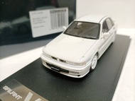 MARK43 1 43 Mitsubishi Go Blue Four-Door Car Model Galant VR-4 E39A White Customized Version