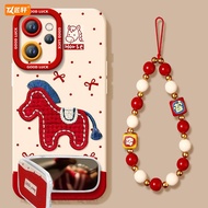 Red Horse Embroidery Suitable for oppoReno15 Phone Case reno14pro New Style 13 Benming Year reno12 Y