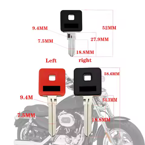 Motorcycle Black Blank Key Uncut Blade For Harley Sportster XL 883 1200 XL883 C N L R XL1200 C R N L