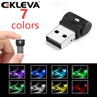 EKLEVA Mini USB LED ไฟรถยนต์ Auto ภายในบรรยากาศโคมไฟประดับไฟฉุกเฉิน PC Auto ไฟสีสันสดใสอุปกรณ์เสริมร