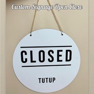 Open Close Open Close Door Information Board Sign Including Chain