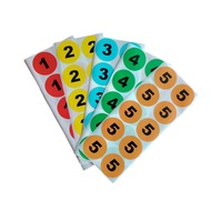 Colour Nombor Digit Sticker Numbering Round Label Red Yellow Blue Green Colors 50mm