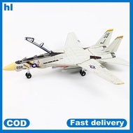 hl 1:72 Scale F-14 Tomcat Fighter Jet Model - White & Black ABS Plastic, 10.24inch Length ph