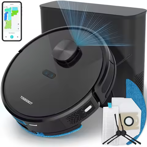 TOQEEBOT cleaning vacuum robot, 4500Pa suction power, 2.5L automatic emptying station, laser radar n