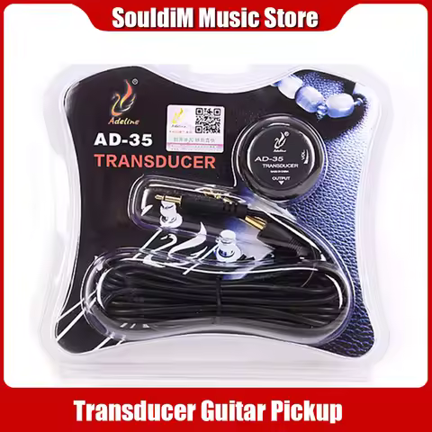 Adeline AD-35 Mini Pickup Amplifier Transducer Stick Piezo Pickup for Acoustic Guitar Ukulele Violin