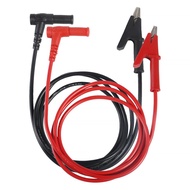 DIANN 2pcs Multimeter Test Leads Banana Plug Right Angle to Alligator Clips Soft Test Cable Wires fo