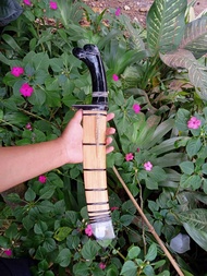 golok galonggong /golok tanduk gagang ukiran burung