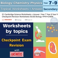 S1 Cambridge Science Worksheets + Answer | Year 7 Year 8 Year 9 Checkpoint Revision Worksheets Year 