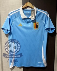 New!! เสื้อฟุตบอลทีมชาติ เบลเยี่ยม Away ชุดเยือน ยูโร 2024 เกรดแฟนบอล [ 3A ] สีฟ้า ตรงต้นฉบับแน่นอน กล้ารับประกันคุณภาพสินค้า