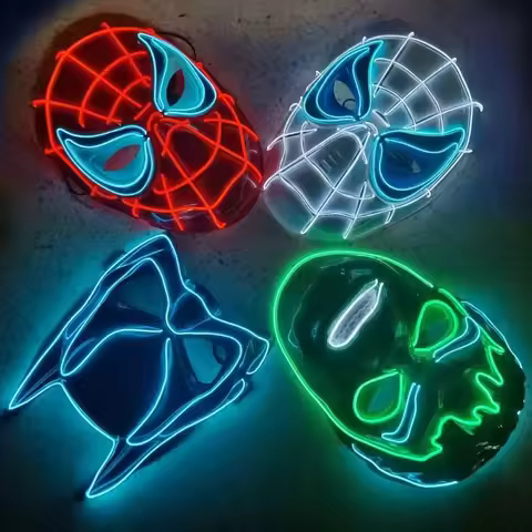 Marvel The Avengers Hulk Spiderman Creative personality luminous mask cosplay Halloween masquerade p