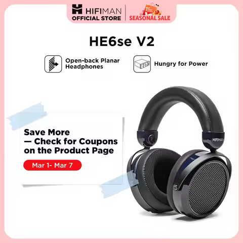 HIFIMAN HE6se Full-Size Over Ear Planar Magnetic Audiophile Headphones