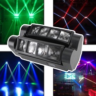 80W แฟลชเวที 8LED RGBW LED มินิแมงมุมไฟ 8 ลำแสงย้ายไฟหัวเวทีแสงลำแสง DMX ดิสโก้ปาร์ตี้ดีเจแสง KTV แส