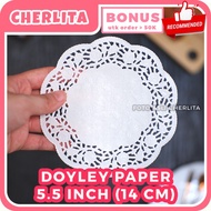 Doyley Paper Alas Toples 5.5 Inch 14 Cm Motif Renda Putih Alas Kue