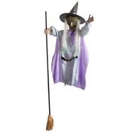 Halloween Witch Decoration Outdoor Large Flying Witch with Scary Sounds Lights Spooky Floating Witch