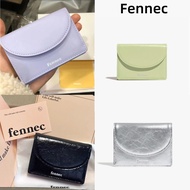 FENNEC Wallet - Classic Triangle Design Leatherette and Genuine Leather Compact Three-Fold Small Siz