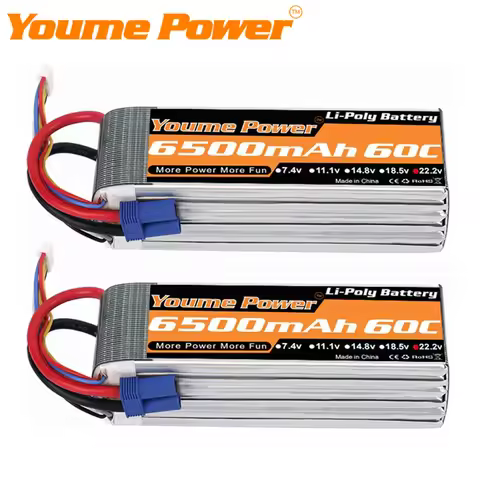 1/2PCS Youme Lipo Battery 6S 22.2V 3300mah 4500mah 5200mah 6500mah T Deans XT60 XT90 EC5 XT150 RC Ca