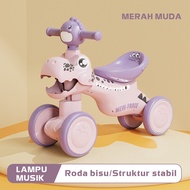 Mainan Anak Sepeda Balance Bike (MUSIC) Anak Perempuan Laki Keseimbangan Roda 4 Ride On Toys Sepeda