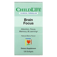 Childlife Clinicals, Brain Focus, Natural Berry, 120 Softgels