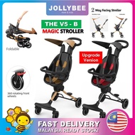 Bayi Kereta Sorong 👨‍👩‍👧 Jollybee Advanced V5-B Ultralight Foldable 2-Way Facing Magic Stroller Adjustable Awning 婴儿车