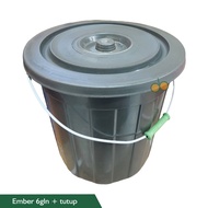 6 gallon plastic bucket with lid 22 liters water container