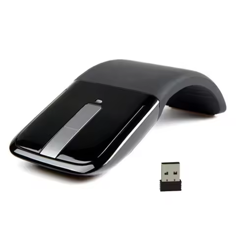 Wireless 2.4G/Bluetooth Mouse Arc Touch Folding Design Mause 1200 DPI Foldable Computer Portable Mic