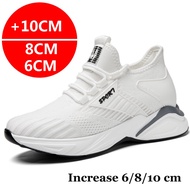 ♈✘Sneakers Men Elevator Shoes Height Increase Shoes For Men Casual Insole 10cm 8cm 6cm Optional Heel
