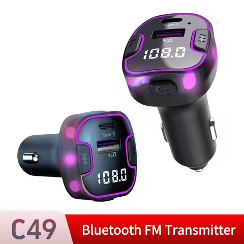 Wireless Bluetooth Car FM Transmitter Handsfree Car Kit USB C Charger FM Radio Adapter MP3 Player fo