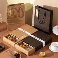 月餅 包裝盒 Kotak hadiah mewah 6 kek bulan aliran kertas kraft 80g