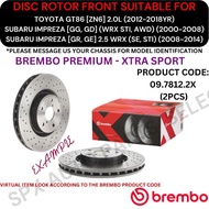 BREMBO GENUINE DISC ROTOR (FRONT) FOR TOYOTA GT86 [ZN6] '12-18YR / SUBARU IMPREZA [GD, GR] (WRX, STI