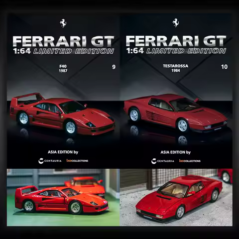 PreSale TW 1:64 FERRARI TESTAROSSA 1984 F40 1987 Magazine Limited In Books Diecast Car Model Collect