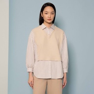 AURI Striped Layered Knit Vest Shirt | XS-XL | AC51171-WT | AC51172-WT