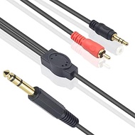 Duttek 1/4 inch 6.35mm Male to 1/8inch 3.5mm and RCA Male TRS Stereo Audio Cable for Speaker, Guitar
