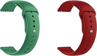 ONE ECHELON Quick Release Watch Band Compatible With Seiko SSB359  Silicone Watch Strap with Button Lock, Pack of 2 (Green and Red)