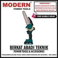 MODERN M-58 Mesin Cordless Mini Chainsaw 20V 8 Inch Gergaji Rantai Potong Kayu Chain Saw Gerinda Baterai Batre M58