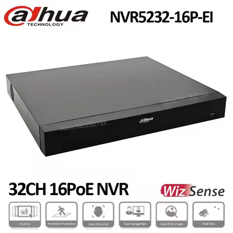 Original Dahua 32CH NVR NVR5232-16P-EI 32 Channels 4K 16PoE WizSense Network Video Recorder Support 