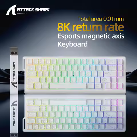 ATTACK SHARK X68 HE Rapid Trigger Keyboard Magnetic Switch 60% Wired 8KHz Hot Swappable Keyboard Wit