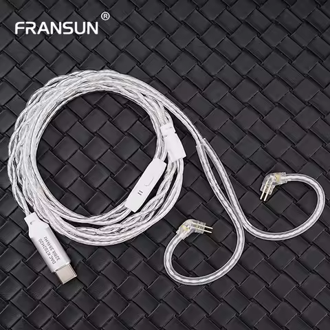 Fransun C6 Headphone Upgrade Cable, Type-C Silver-Plated Upgrade Cable, KT02H20 DAC Chip, 0.75/0.78m