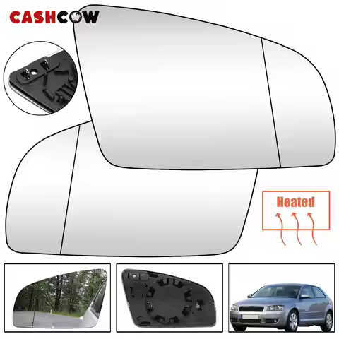 CASHCOW For Audi A3 S3 A4 B6 B7 A6 S6 04-08 Left & Right Side Wing Mirror Glass Heated Rearview Car 