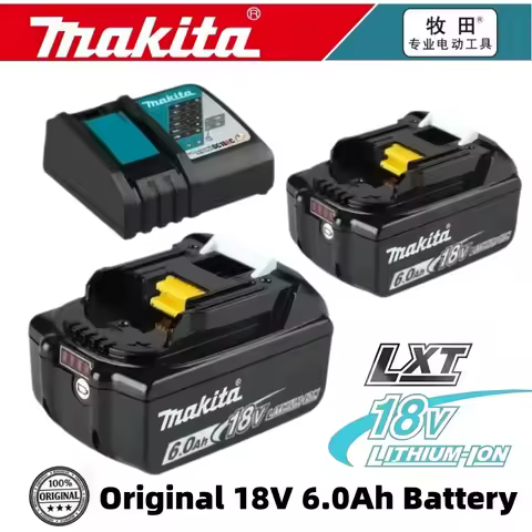 100% Original Makita 18V 6.0Ah Battery with DC18RC Charger for DDF487 DGA404 DTW700 DTD173 DHP487 DJ