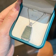 Pudao Mountain Whole Body 926 Silver a Grade Peaceful Blue Water Jade Necklace New Chinese Style Acc