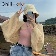 Shein เสื้อคลุมไหมพม เสื้อกันหนาว เสื้อคลุมแฟชั่นไหมพรม เสื้อคลุมไหมพรมครึ่งตัว ผ้าหนา  ข้างหลังสั้น